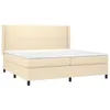Boxspringbett mit Matratze & LED Creme 200x200 cm Stoff Produktbild-Vorschau 4