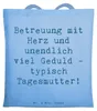 Mr. & Mrs. Panda Tote Bag Spruch Tagesmutter Liebe - Sky Produktbild-Vorschau 1