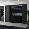 Kommode mit 6 Schubladen Schwarz Matt 100x33,5x71,5 Produktbild-Vorschau 4