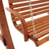 Close-up of the armrest and chain of a wooden garden swing. Náhled obrázku produktu