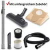 A collection of vacuum cleaner accessories laid out on a white background. Produktbild-Vorschau