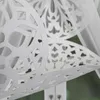 Close-up view of white decorative paper cutouts, possibly curtains or ornaments, with intricate patterns. Podgląd zdjęcia produktu