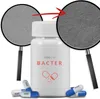 A bottle of Neo Cap Bacter is shown with magnified views of bacteria, suggesting its use in water purification. Produktbild-Vorschau