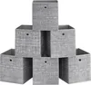 A stack of six grey fabric storage boxes arranged in a pyramid shape. Produktbild-Vorschau