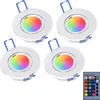 4x 3W LED Schwenkbar Einbaustrahler Panel RGB Dimmbar Produktbild-Vorschau 1
