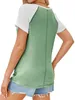 Kurzarm-Sommer-T-Shirt für Damen, Henley-Kragen, Produktbild-Vorschau 2
