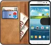 A smartphone case with a card slot and money compartments, showing a Samsung Galaxy S3 phone inside. Produktbild-Vorschau