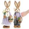 COM-FOUR® 2x XL Stroh Osterhase handgemacht - 44 cm Produktbild-Vorschau 5