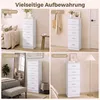 HOMCOM Kommode mit 6 Schubladen, 40 x 40 x 110 cm, Weiß in Produktbild-Vorschau 7
