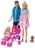 A family of dolls with a stroller and a dog. Náhľad obrázku produktu