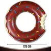 Aufblasbarer Donut Schwimmring 120 cm Braun XXL Poolring Produktbild-Vorschau 5