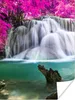 MuchoWow® Poster Wasserfall - Rosa - Bäume 120x160 cm - Produktbild-Vorschau 1