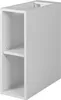 A white bathroom shelf unit with two open compartments. Podgląd zdjęcia produktu