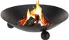 A black metal fire pit with burning logs inside, set against a white background. Anteprima dell’immagine prodotto