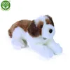 A plush dog toy lying down on a white background. Produktbild-Vorschau