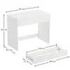 Psací stůl - 90x77x50 cm - bílý - kompaktní - se zásuvkou - Náhled obrázku produktu 3