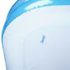 Close-up view of an inflatable pool, showing the blue and white material and an inflation valve. Podgląd zdjęcia produktu