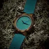 Holzwerk KAHLA große Damen Holz Uhr mit Leder Armband in Produktbild-Vorschau 3