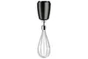 A black and silver hand mixer attachment with a whisk. Produktbild-Vorschau