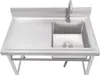 100x60x93cm Edelstahl Spüle mit Armatur komplett Zubehör  Produktbild-Vorschau 6