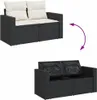 vidaXL 8-tlg. Garten-Sofagarnitur mit Kissen Schwarz Poly Produktbild-Vorschau 3