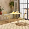 sweeek - Gartentisch mit 2 Stühlen aus Stahl - Gelb Produktbild-Vorschau 2