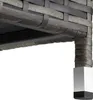 Close-up of the bottom corner of a woven storage box, showing the leg and a metallic foot. Náhled obrázku produktu