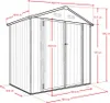 Westmann Stahl Gerätehaus Minor 64 Anthrazit 119x183x196 cm Produktbild-Vorschau 7