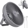Ventilatore da tavolo con batteria e luce 6xSMD grigio Anteprima dell’immagine prodotto 1