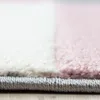 Kurzflor Teppich Wohnzimmer Pink 140x200 Rechteck Kariertes Produktbild-Vorschau 4
