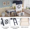 Kinder-Etagenbett mit Dach, Fenster & Rollschublade, Kiefer Produktbild-Vorschau 5
