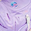 A close-up view of a purple backpack with a flamingo patch and polka dot pattern. Anteprima dell’immagine prodotto
