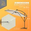 KINGSLEEVE® Parasol déporté inclinable crème Ø 300cm Voir les images du produit 3