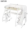 Hoogslaper 90x200 cm met L-vormig bureau, LED-verlichting, Productafbeelding-voorbeeld 7