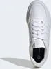 A top-down view of a white Adidas sneaker. Voir les images du produit