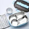 Lunchbox aus 304 Edelstahl,Lunchbox mit 4 Fächern,mit Gabel Produktbild-Vorschau 3