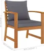 Sedie da giardino 2 pezzi con cuscino grigio scuro in legno Anteprima dell’immagine prodotto 6