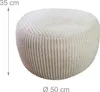 Relaxdays Pouf, Cord, HxD: 35 x 50 cm, Polystyrol-Füllung, Produktbild-Vorschau 4