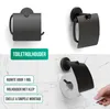 Avalo Toiletaccessoireset Zwart 4-delig - Luxe Toilet Set - Productafbeelding-voorbeeld 4