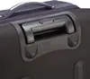 A close-up view of the handle and fabric of a black rolling suitcase. Voir les images du produit