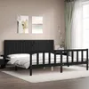 vidaXL Massivholzbett mit Kopfteil Schwarz 200x200 cm Produktbild-Vorschau 3
