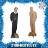 A cardboard cutout of Kevin Costner stands next to a smaller tabletop cutout of him, framed by a blue star border. Produktbild-Vorschau