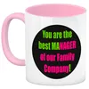 Manager of our Family Kaffeebecher in rosa mit Spruch für Produktbild-Vorschau 2