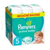 A box of Pampers active baby diapers, showing a baby and product details. Podgląd zdjęcia produktu