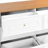 Close-up view of an open white dresser drawer with a wooden top. Anteprima dell’immagine prodotto