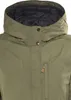 Close-up of the upper part of a green jacket, focusing on the hood and collar area. Produktbild-Vorschau