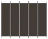 vidaXL Set da 5 pannelli divisori Braun 250x200 cm in Anteprima dell’immagine prodotto 3