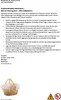 A document with safety instructions for a wicker basket, accompanied by an image of the basket. Produktbild-Vorschau