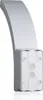 A close-up, studio shot of a white LED outdoor light fixture with a motion sensor. Produktbild-Vorschau