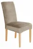 Stuhlhusse Stretch Beige - Samt - Universal - Esszimmer Produktbild-Vorschau 1